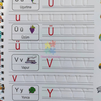 Türkçe Sihirli Dolgulu Defter Seti ve Yaz Sil Kalem