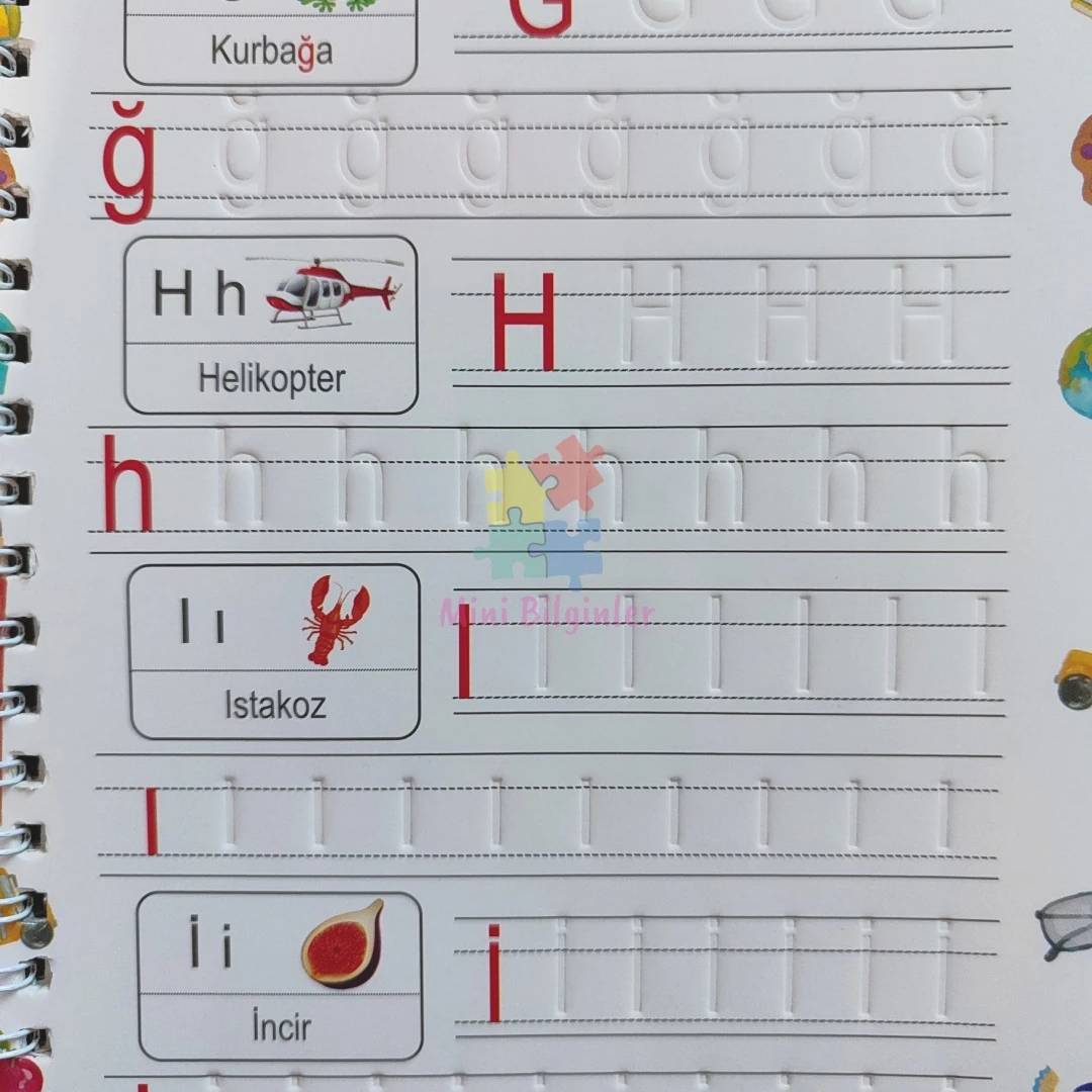 Türkçe Sihirli Dolgulu Defter Seti ve Yaz Sil Kalem